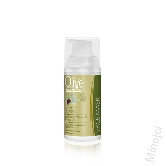 OLIVE Čistící maska na obličej Zelený jíl a Arganový olej 50 ml